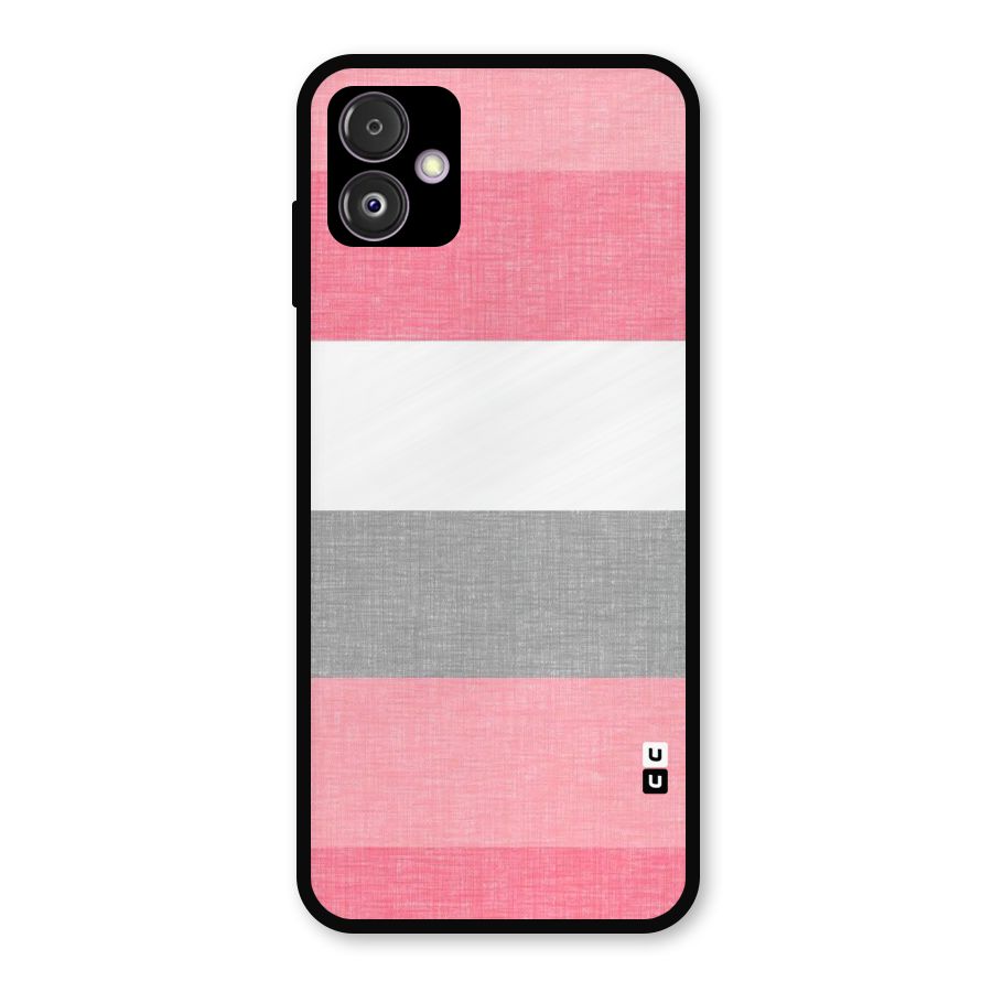 Shades Pink Stripes Metal Back Case for Galaxy F14