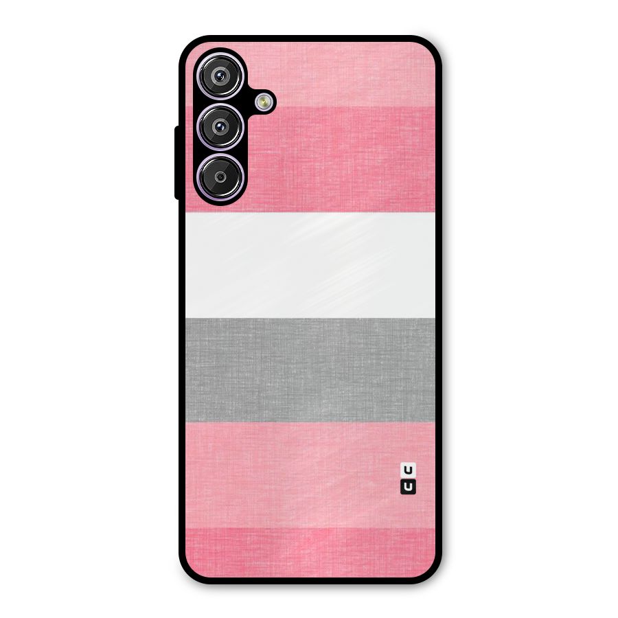 Shades Pink Stripes Metal Back Case for Galaxy F15