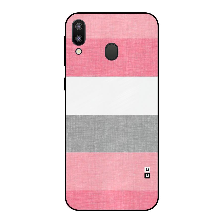 Shades Pink Stripes Metal Back Case for Galaxy M20
