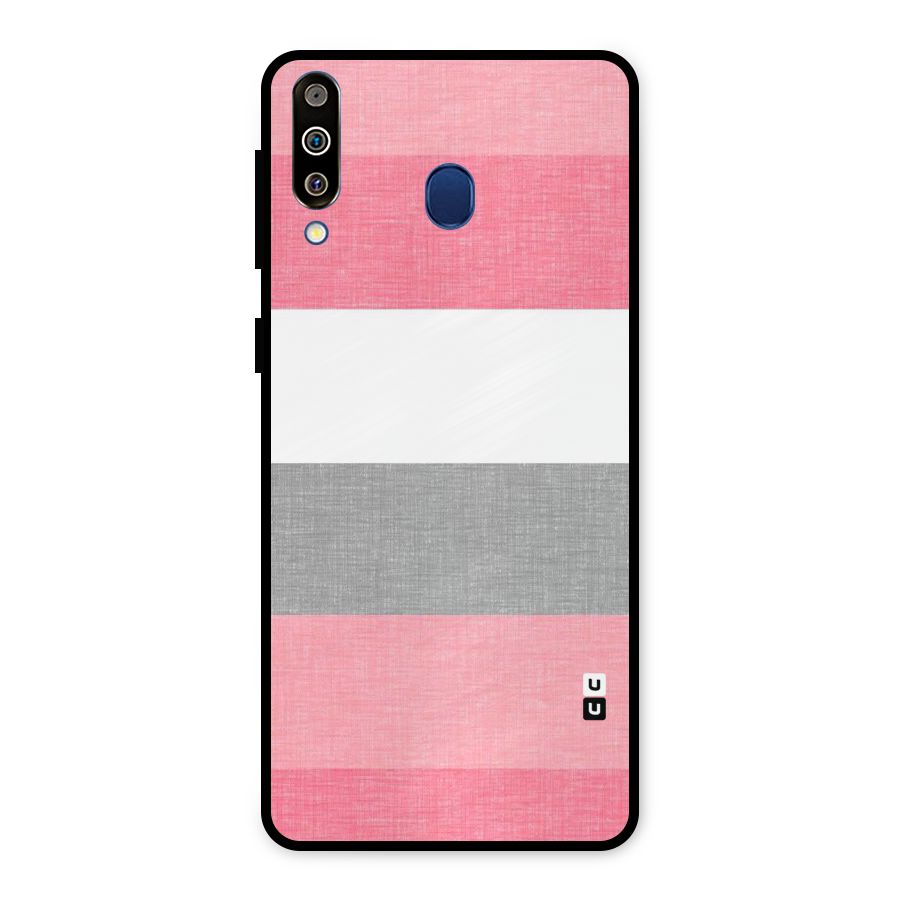 Shades Pink Stripes Metal Back Case for Galaxy M30