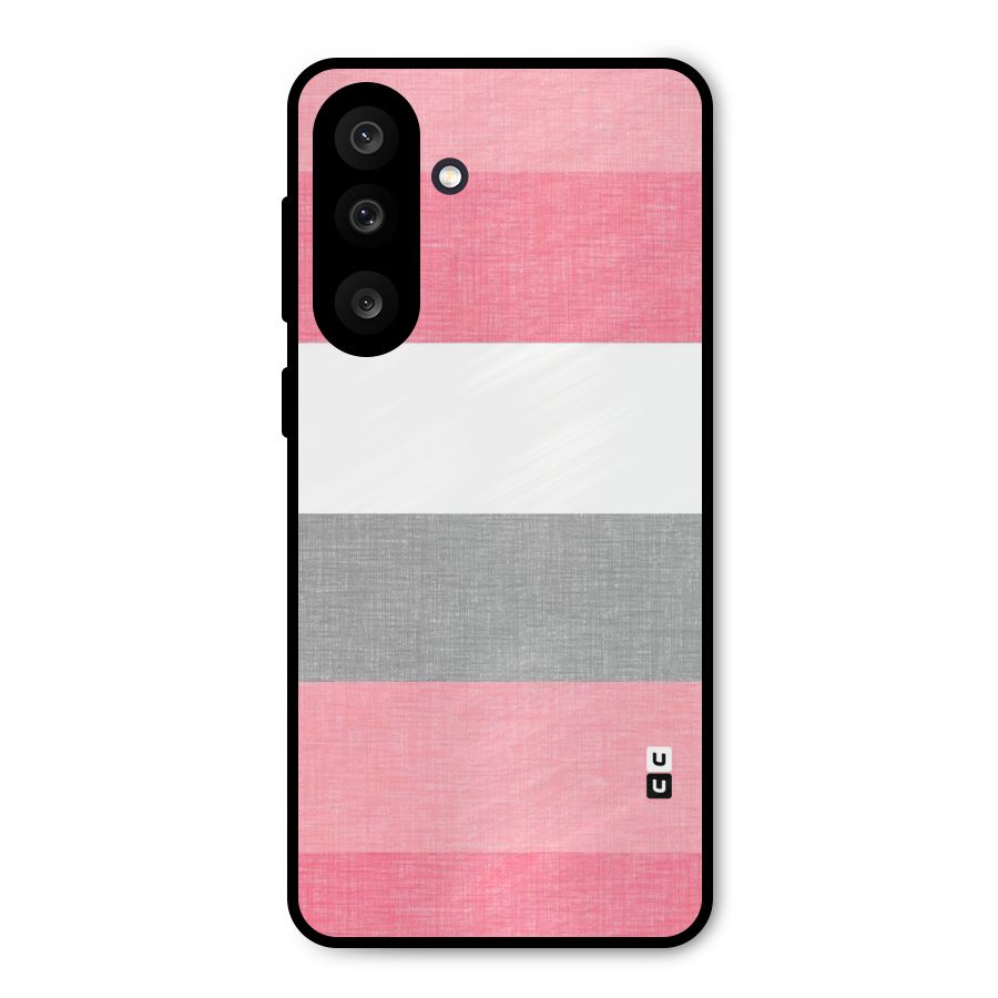 Shades Pink Stripes Metal Back Case for Galaxy M56