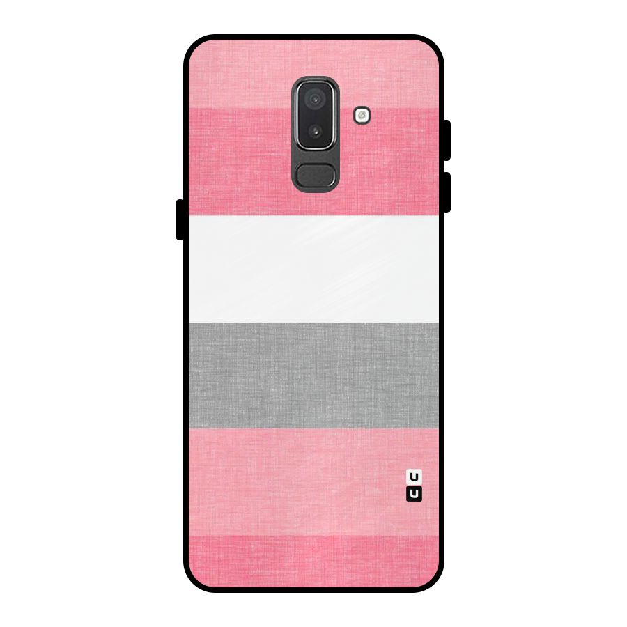 Shades Pink Stripes Metal Back Case for Galaxy On8 (2018)