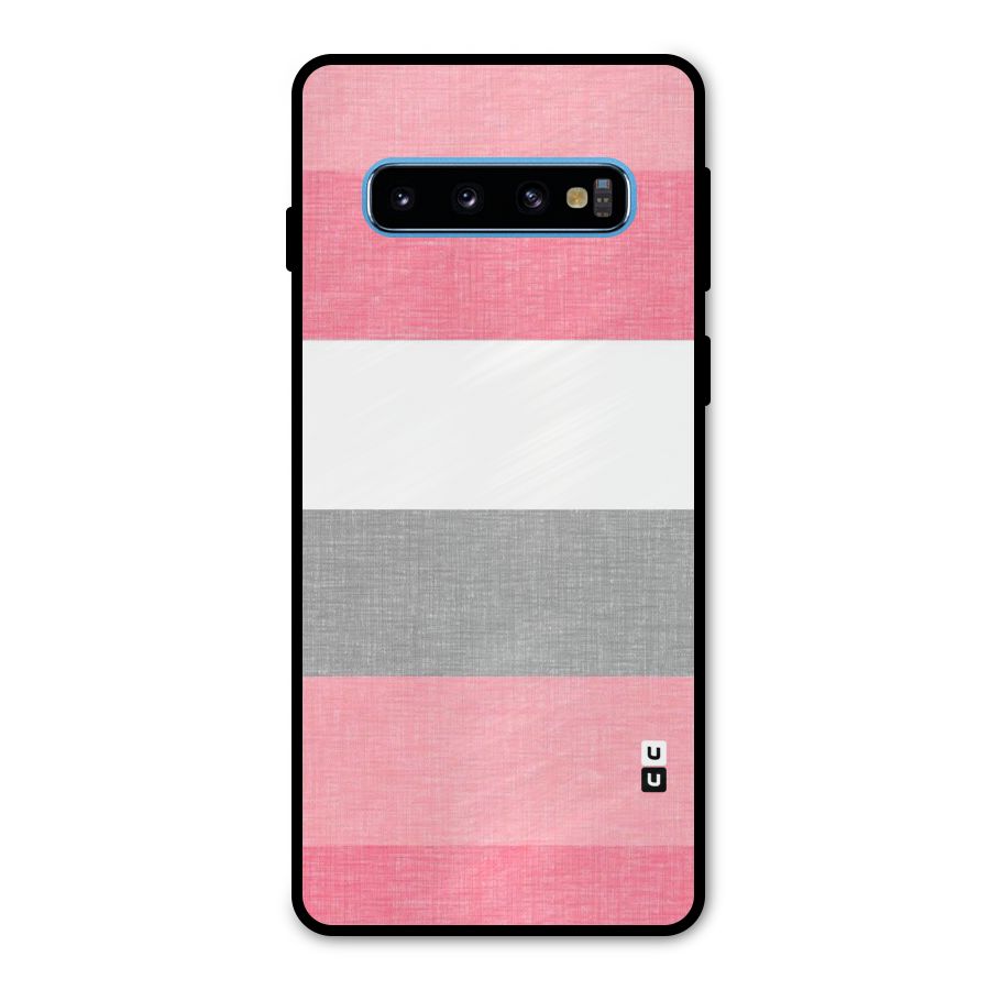 Shades Pink Stripes Metal Back Case for Galaxy S10