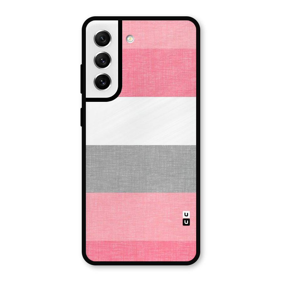 Shades Pink Stripes Metal Back Case for Galaxy S21 FE 5G