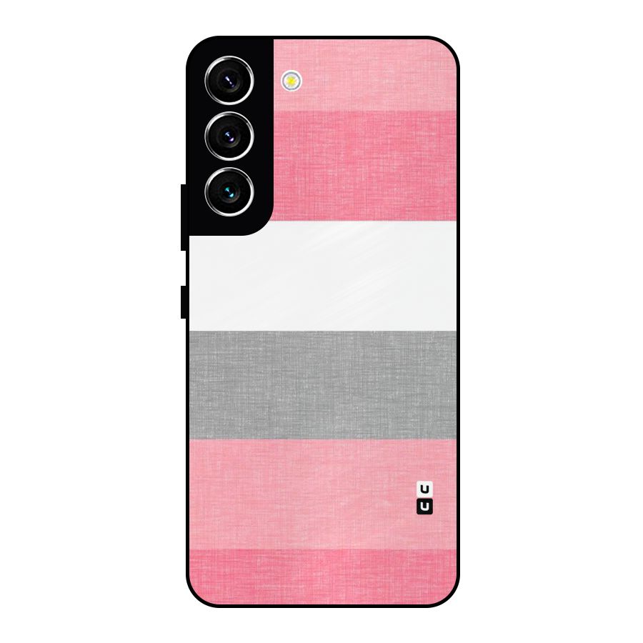 Shades Pink Stripes Metal Back Case for Galaxy S22 5G