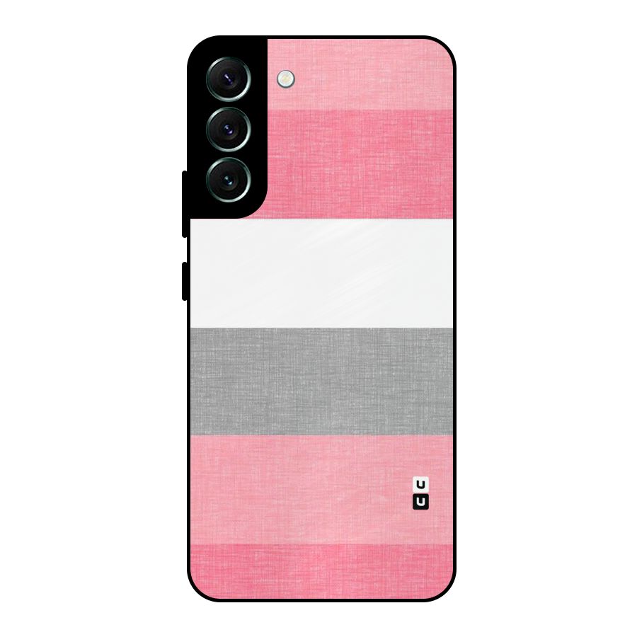 Shades Pink Stripes Metal Back Case for Galaxy S22 Plus 5G