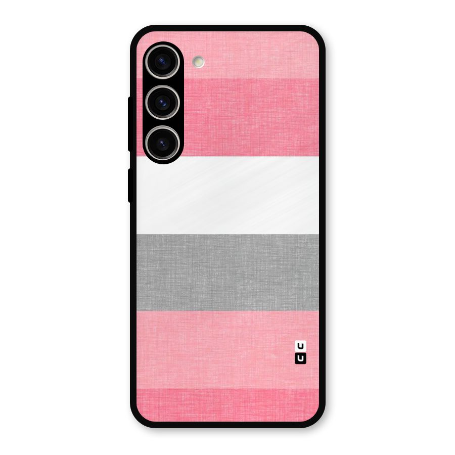 Shades Pink Stripes Metal Back Case for Galaxy S23 Plus