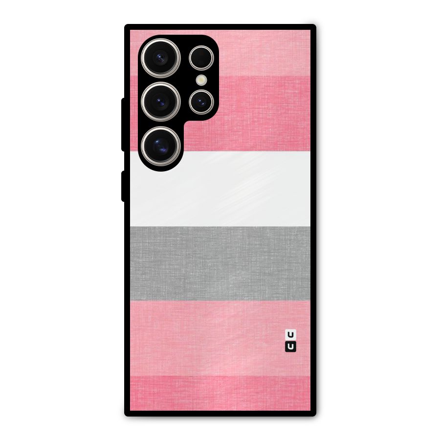 Shades Pink Stripes Metal Back Case for Galaxy S24 Ultra