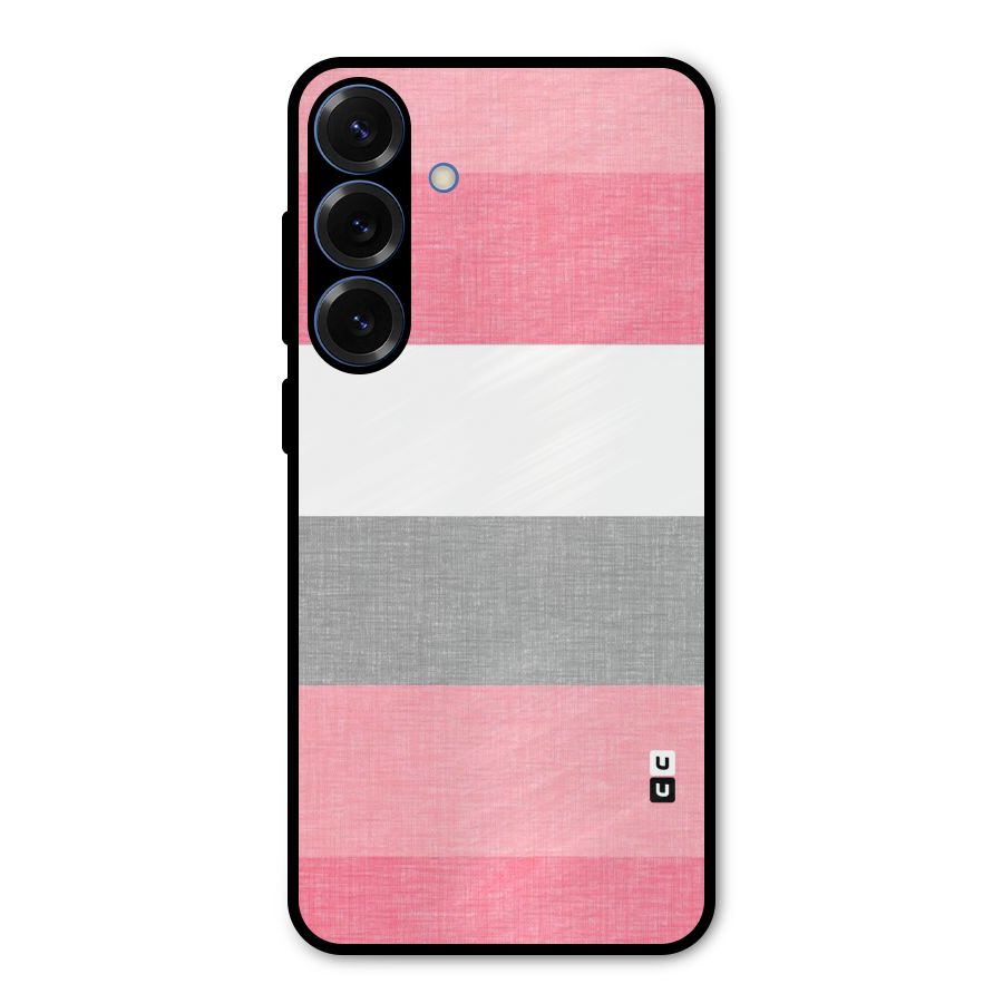 Shades Pink Stripes Metal Back Case for Galaxy S25 Plus