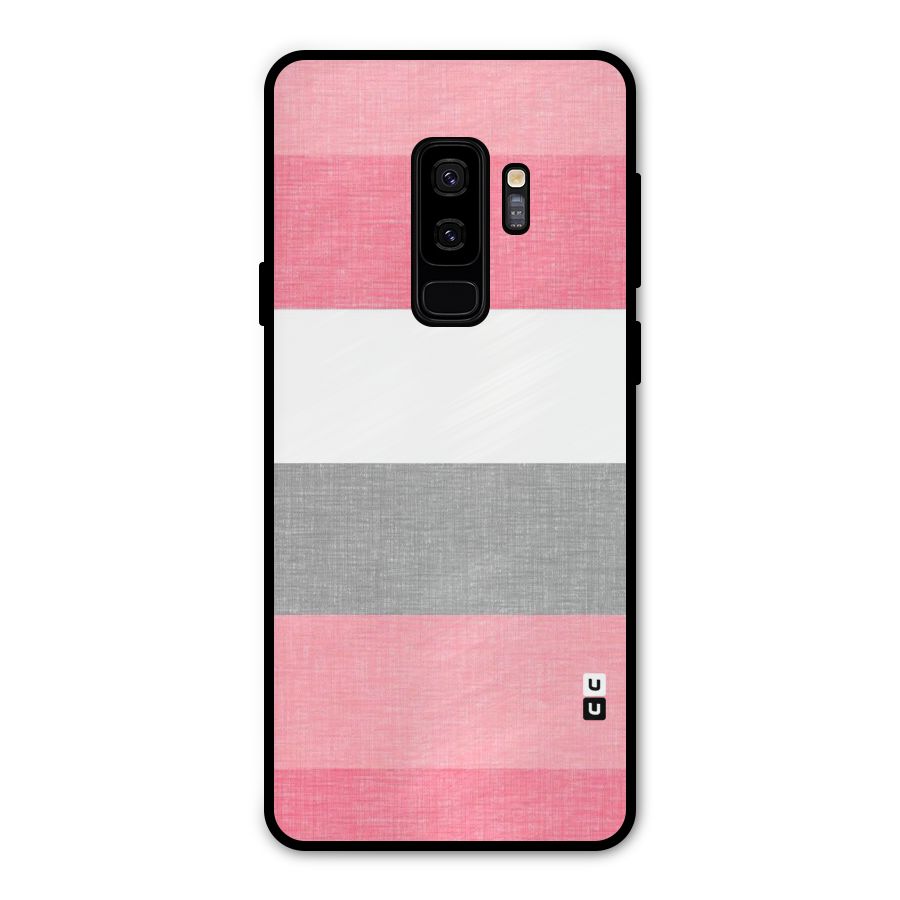 Shades Pink Stripes Metal Back Case for Galaxy S9 Plus