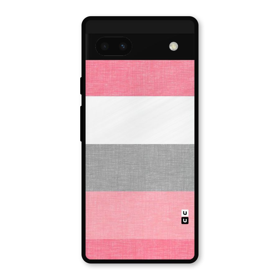 Shades Pink Stripes Metal Back Case for Google Pixel 6a
