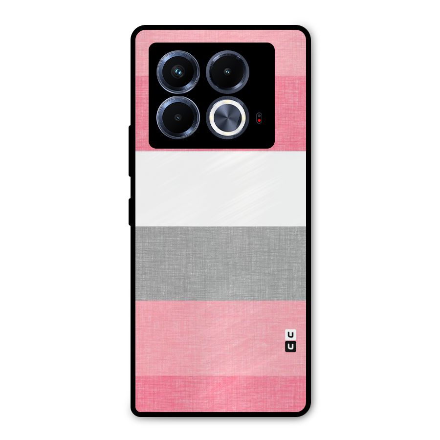 Shades Pink Stripes Metal Back Case for Infinix Note 40 5G