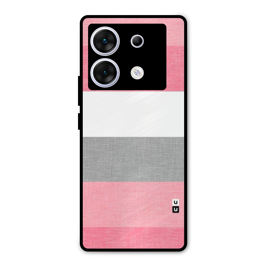 Shades Pink Stripes Metal Back Case for Infinix Zero 30 5G