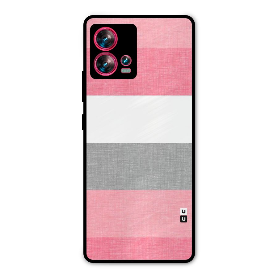 Shades Pink Stripes Metal Back Case for Motorola Edge 30 Fusion
