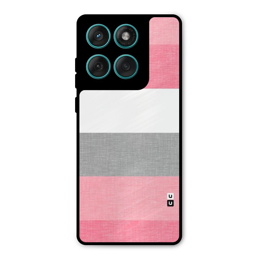 Shades Pink Stripes Metal Back Case for Motorola Edge 60