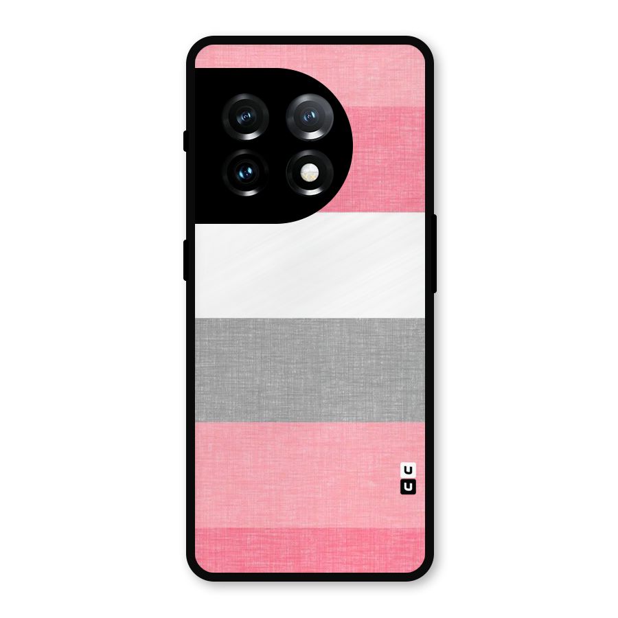 Shades Pink Stripes Metal Back Case for OnePlus 11