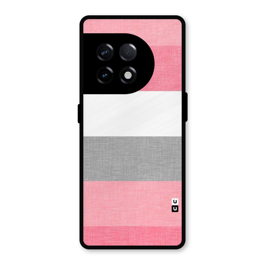 Shades Pink Stripes Metal Back Case for OnePlus 11R