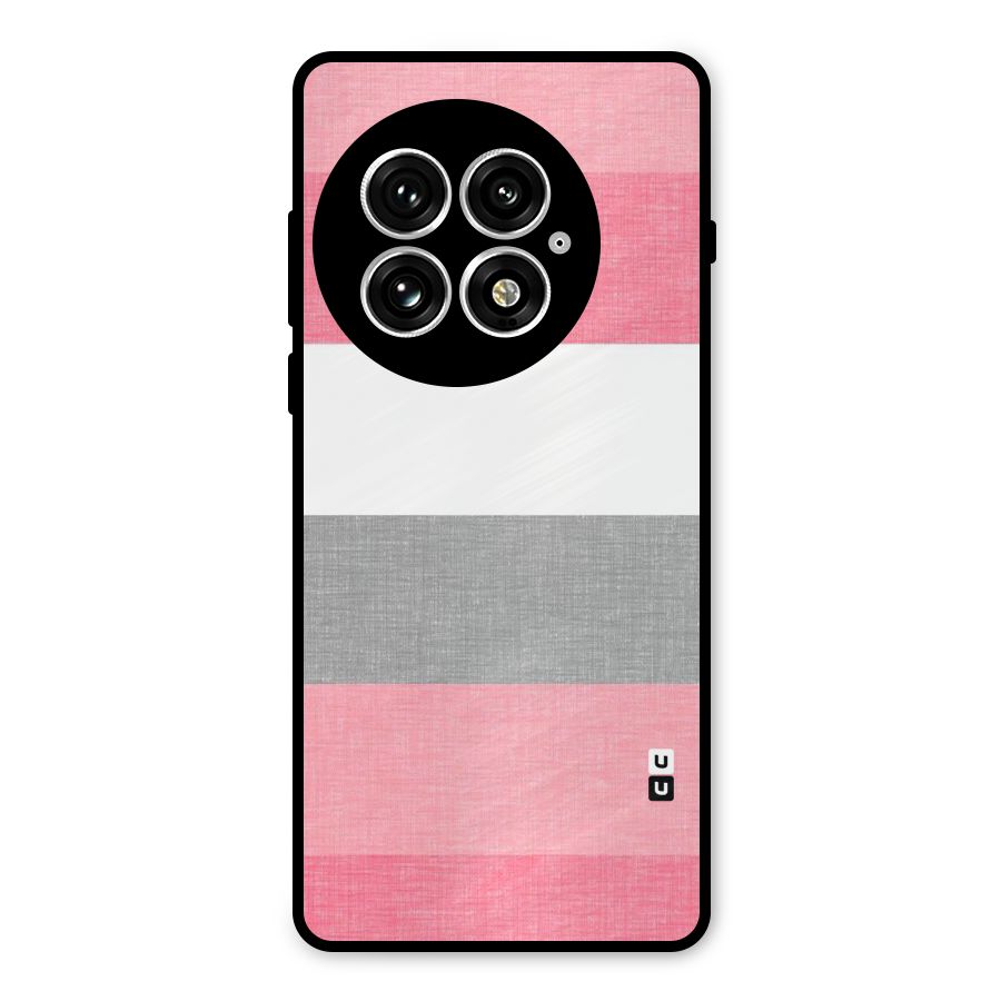Shades Pink Stripes Metal Back Case for OnePlus 13