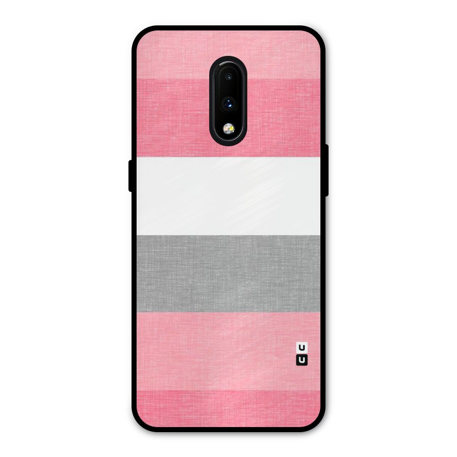Shades Pink Stripes Metal Back Case for OnePlus 7