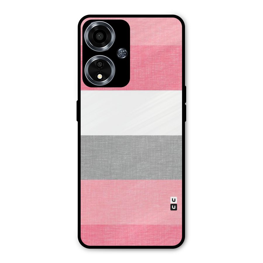 Shades Pink Stripes Metal Back Case for Oppo A59