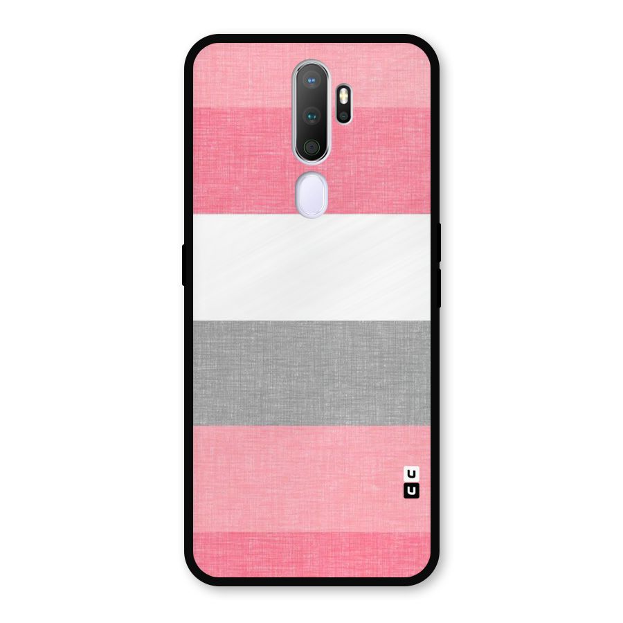 Shades Pink Stripes Metal Back Case for Oppo A9 (2020)