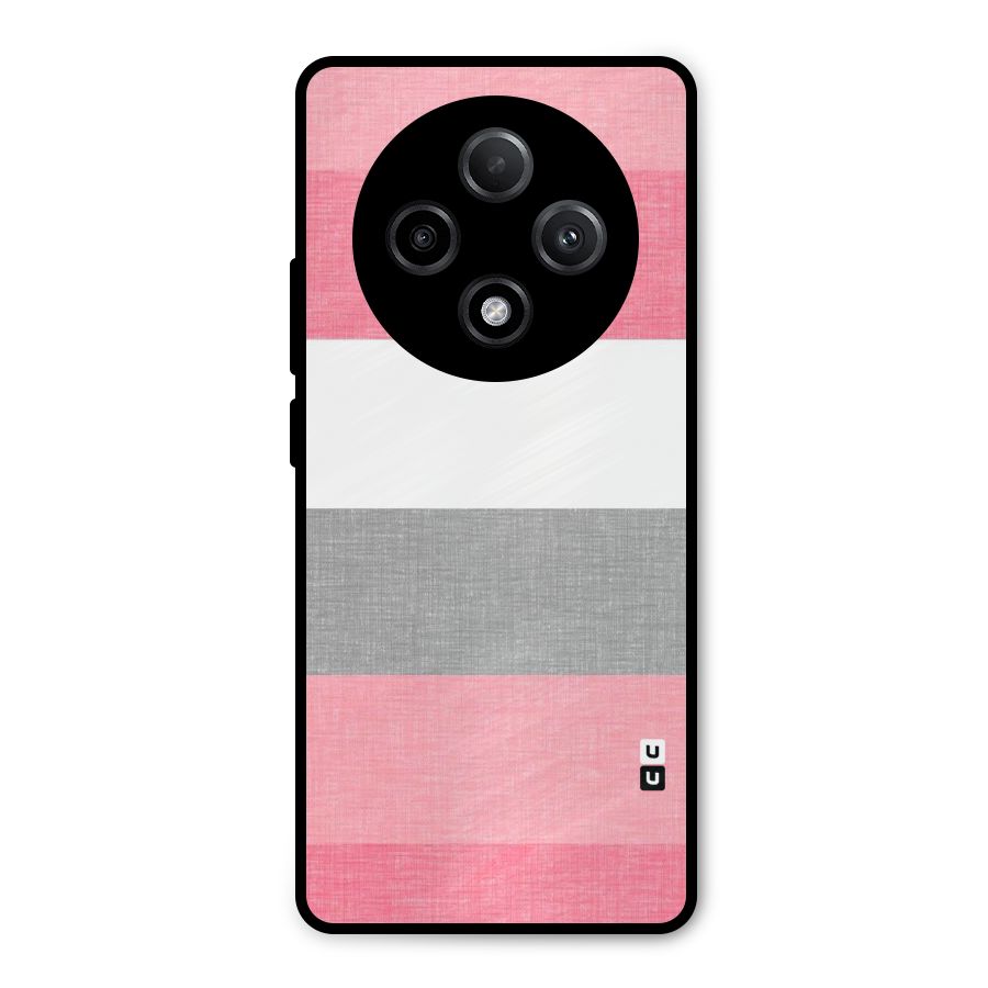 Shades Pink Stripes Metal Back Case for Oppo F27 Pro Plus