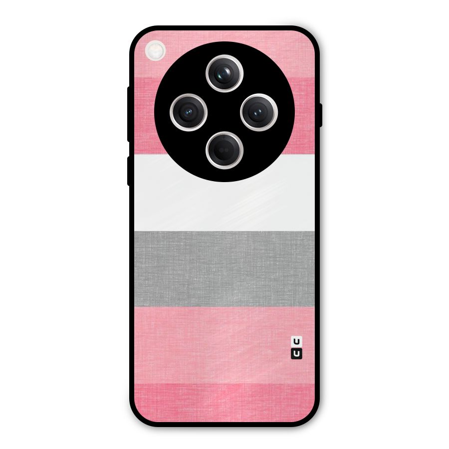 Shades Pink Stripes Metal Back Case for Oppo Find X8