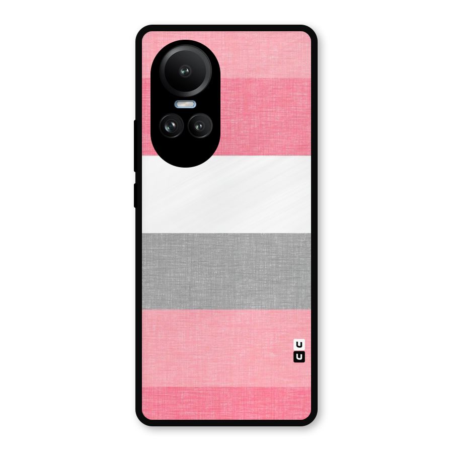 Shades Pink Stripes Metal Back Case for Oppo Reno10