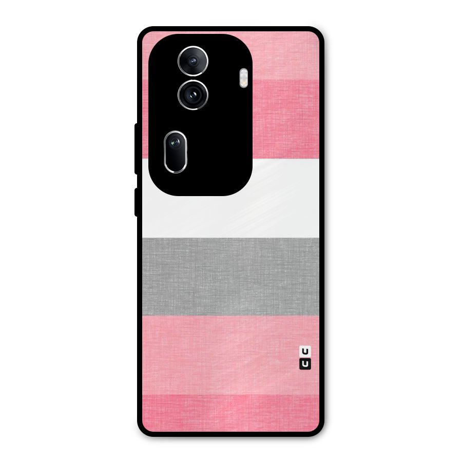 Shades Pink Stripes Metal Back Case for Oppo Reno11 Pro 5G