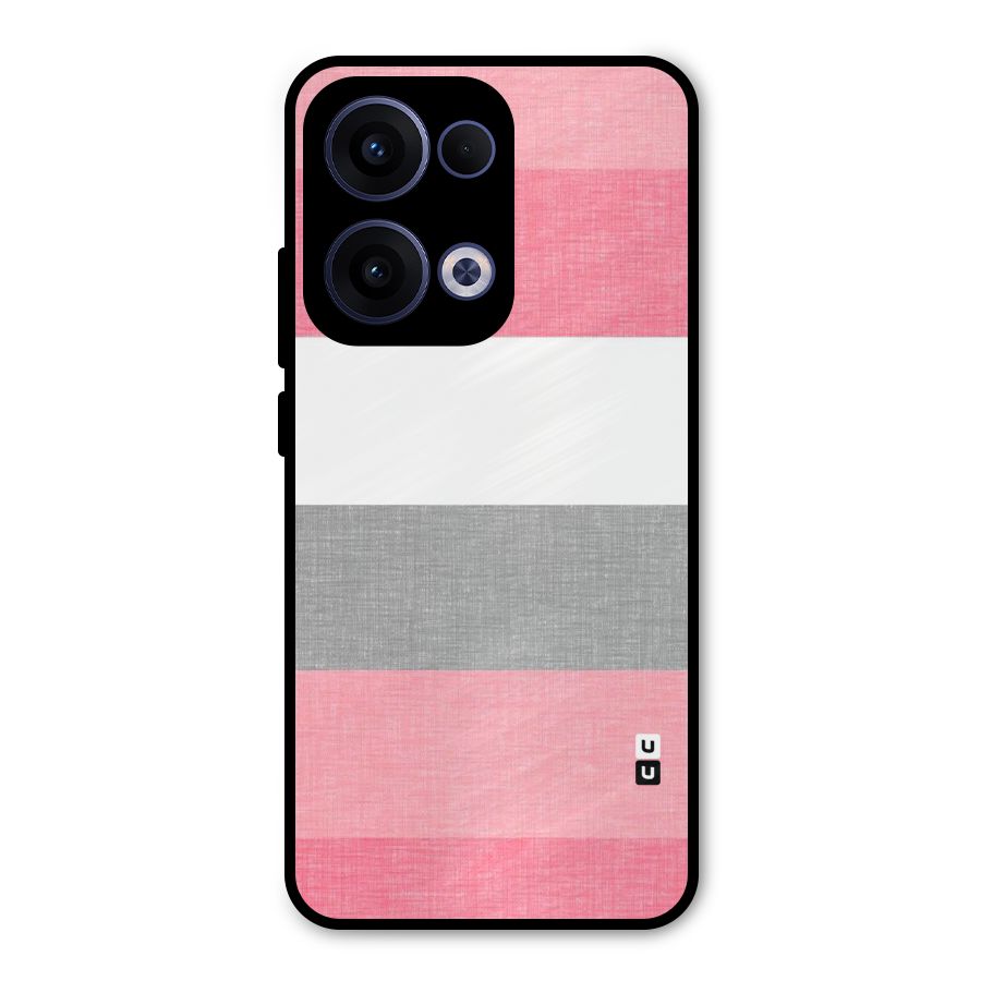 Shades Pink Stripes Metal Back Case for Oppo Reno13