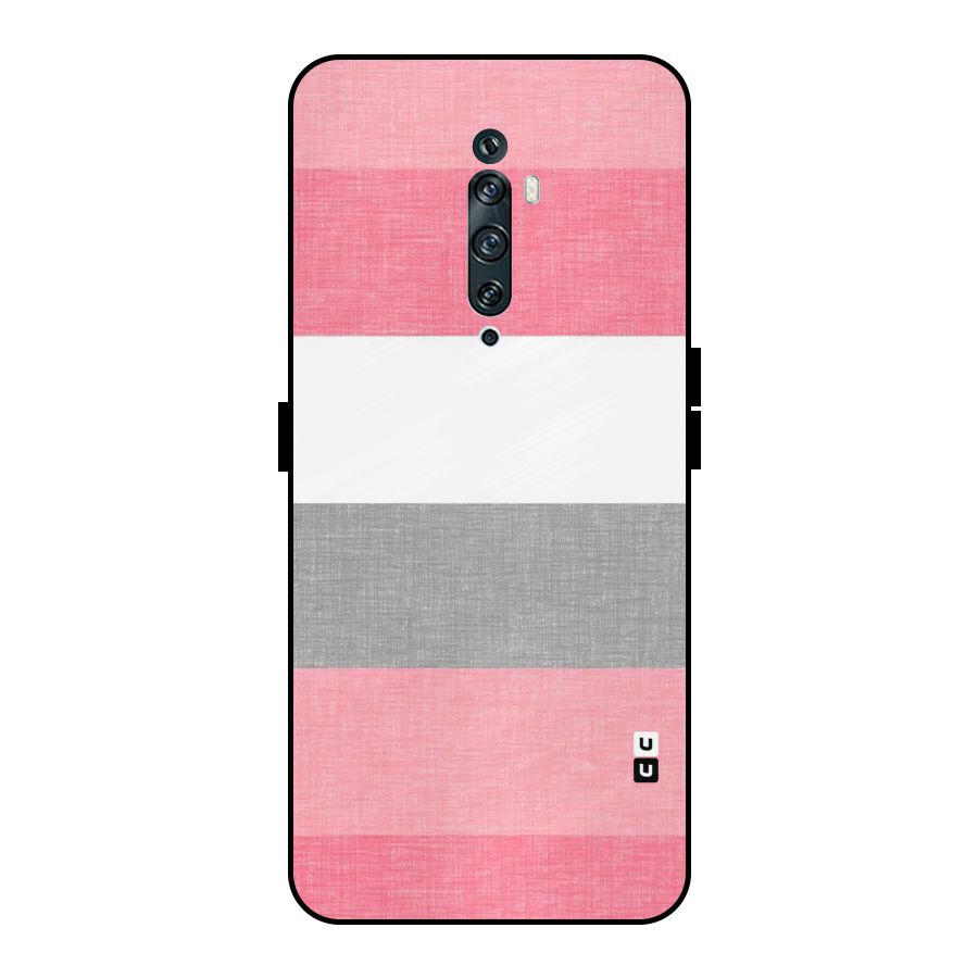 Shades Pink Stripes Metal Back Case for Oppo Reno2 Z