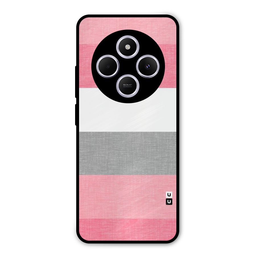 Shades Pink Stripes Metal Back Case for Poco C75 5G