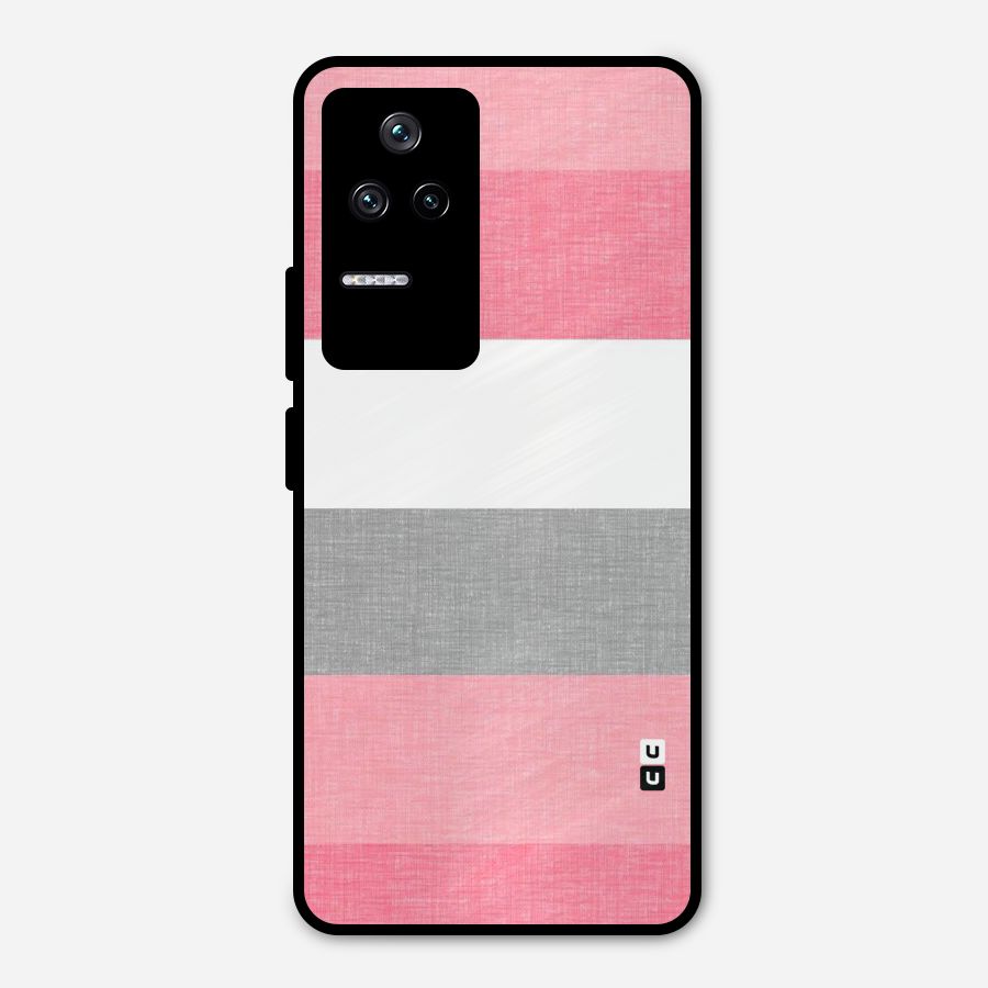 Shades Pink Stripes Metal Back Case for Poco F4 5G