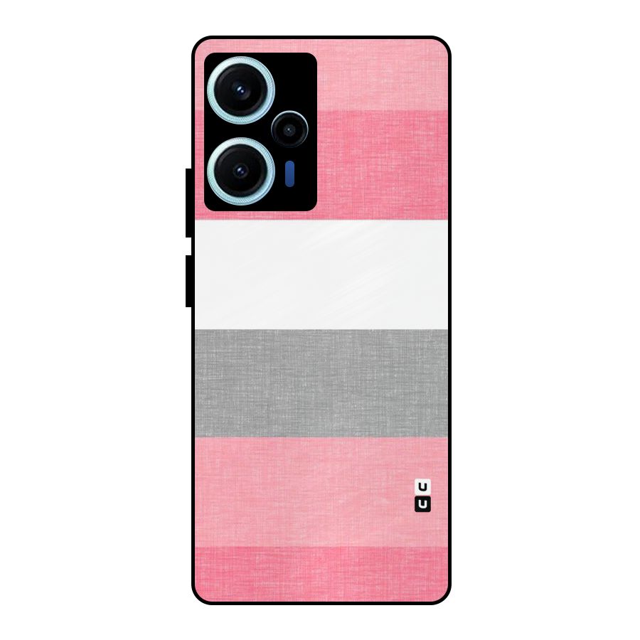 Shades Pink Stripes Metal Back Case for Poco F5