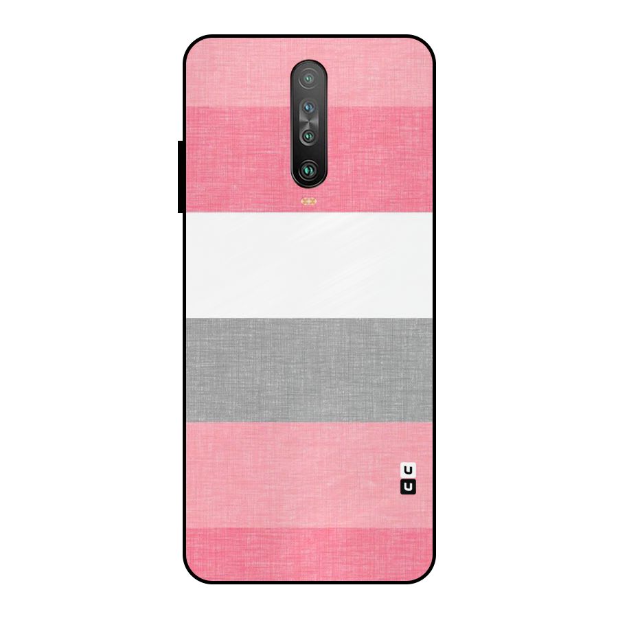 Shades Pink Stripes Metal Back Case for Poco X2