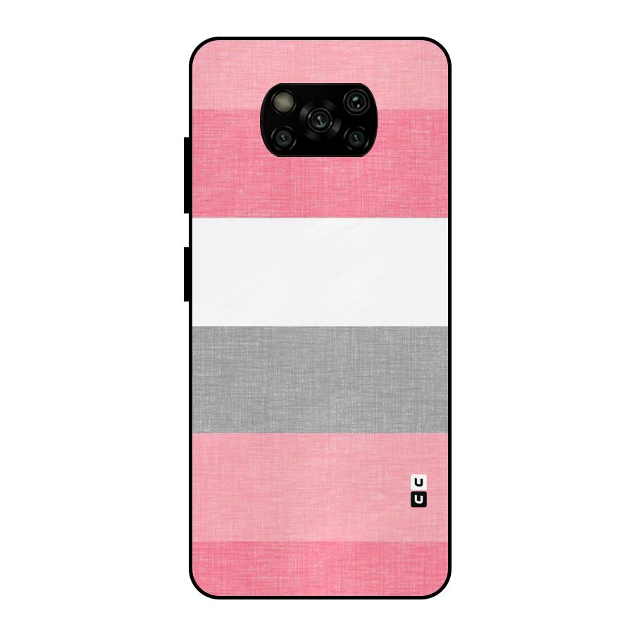 Shades Pink Stripes Metal Back Case for Poco X3