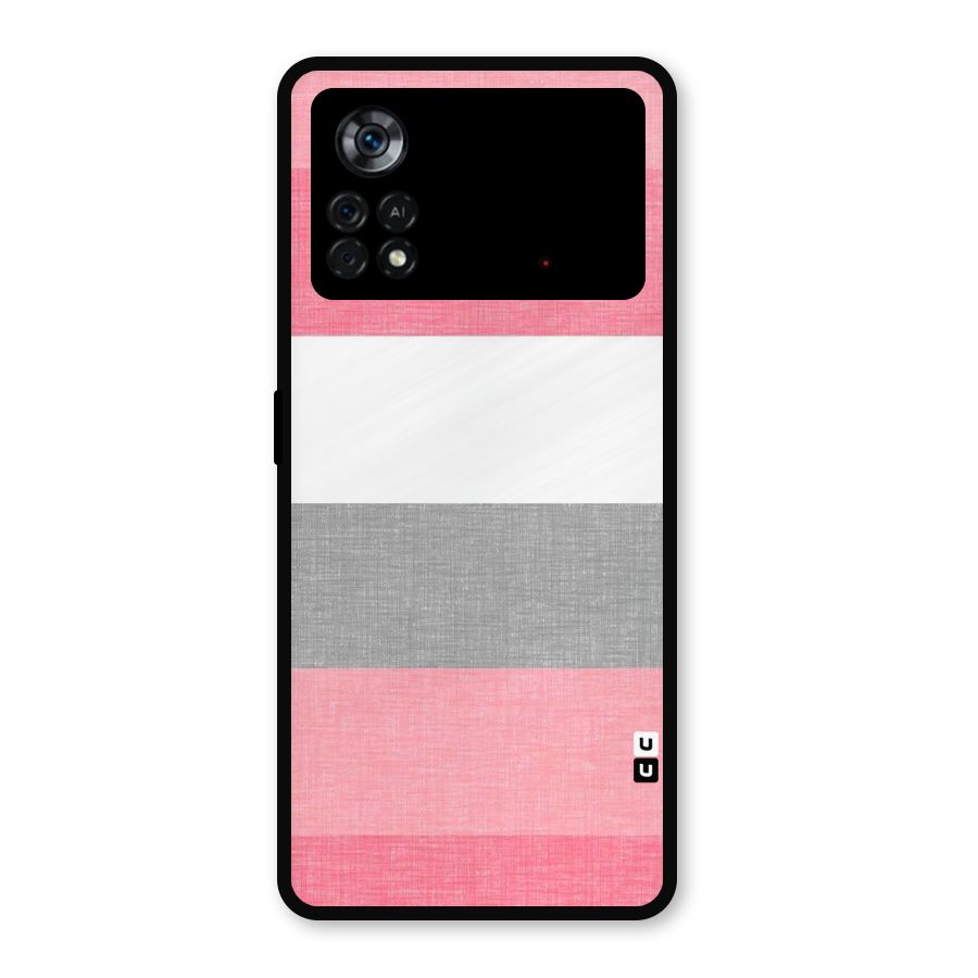 Shades Pink Stripes Metal Back Case for Poco X4 Pro 5G