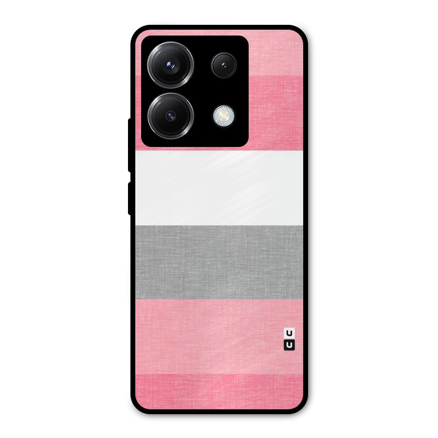 Shades Pink Stripes Metal Back Case for Poco X6