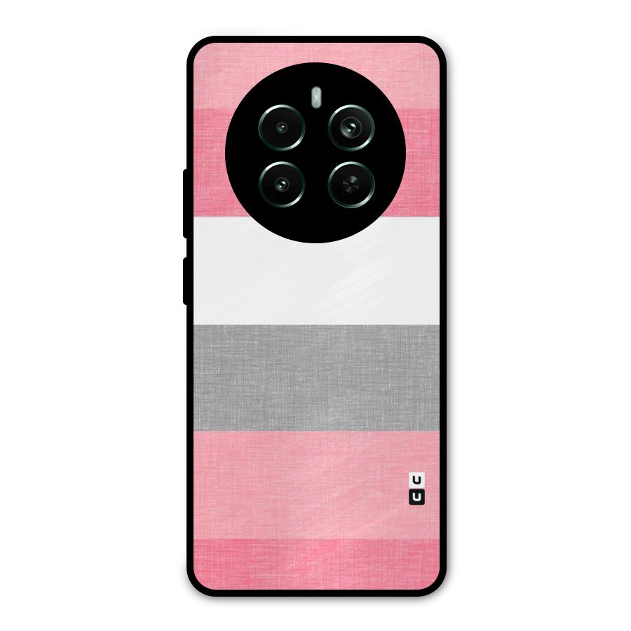 Shades Pink Stripes Metal Back Case for Realme 12 Pro Plus