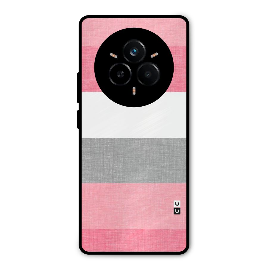 Shades Pink Stripes Metal Back Case for Realme 14 Pro