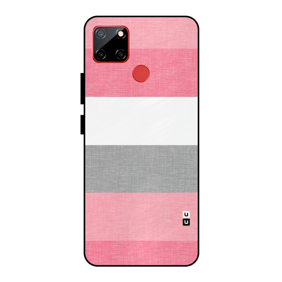 Shades Pink Stripes Metal Back Case for Realme C12