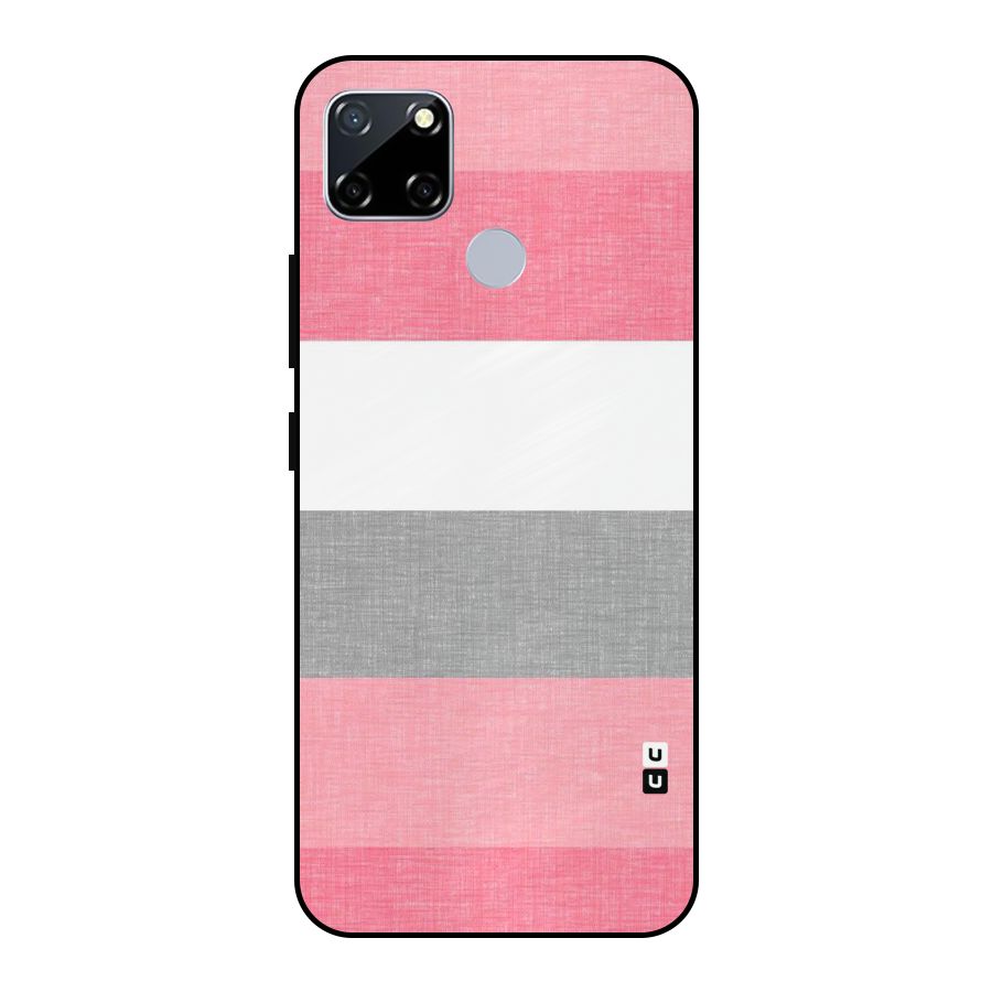 Shades Pink Stripes Metal Back Case for Realme Narzo 20