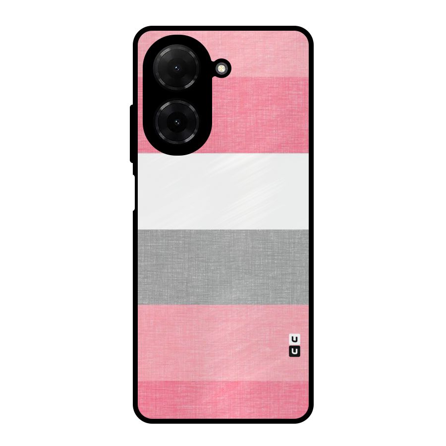 Shades Pink Stripes Metal Back Case for Redmi A5 4G