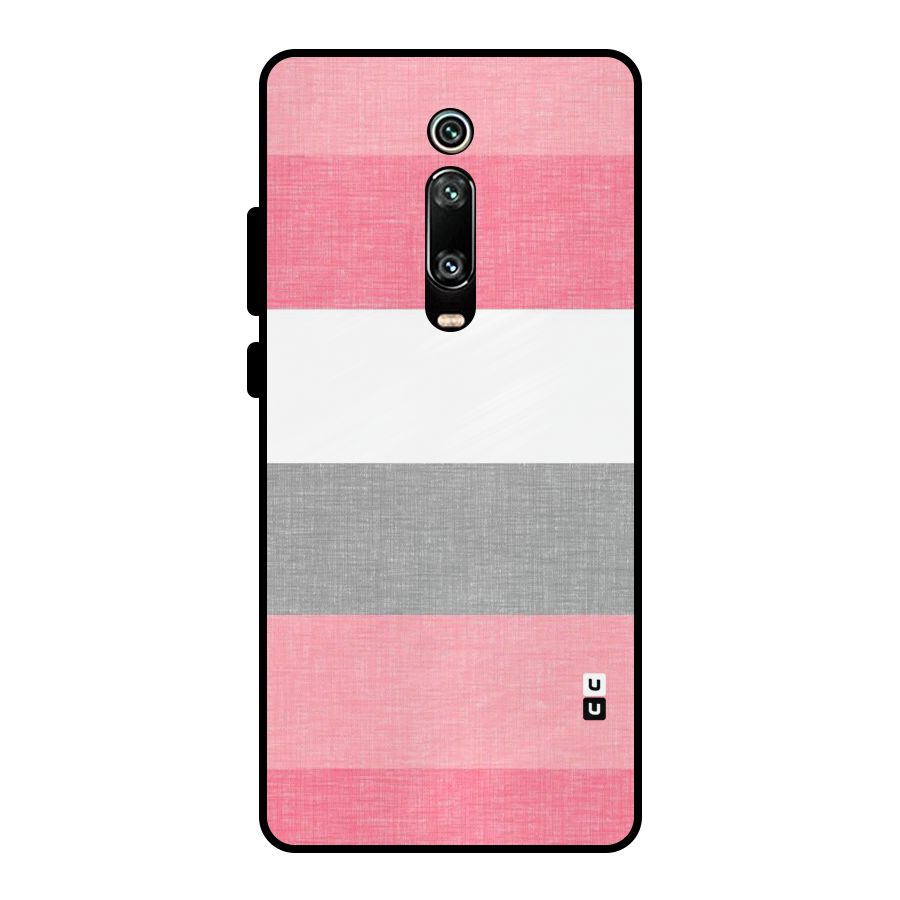 Shades Pink Stripes Metal Back Case for Redmi K20