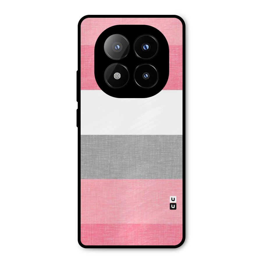 Shades Pink Stripes Metal Back Case for Redmi Note 14 Pro Plus 5G