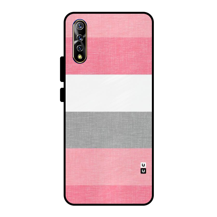 Shades Pink Stripes Metal Back Case for Vivo S1