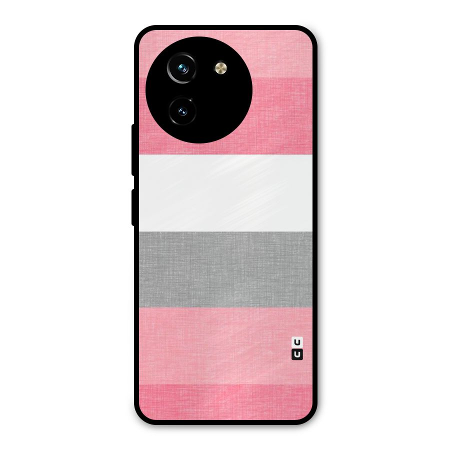 Shades Pink Stripes Metal Back Case for Vivo T3x