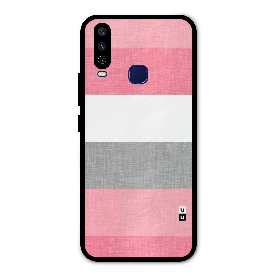 Shades Pink Stripes Metal Back Case for Vivo V17