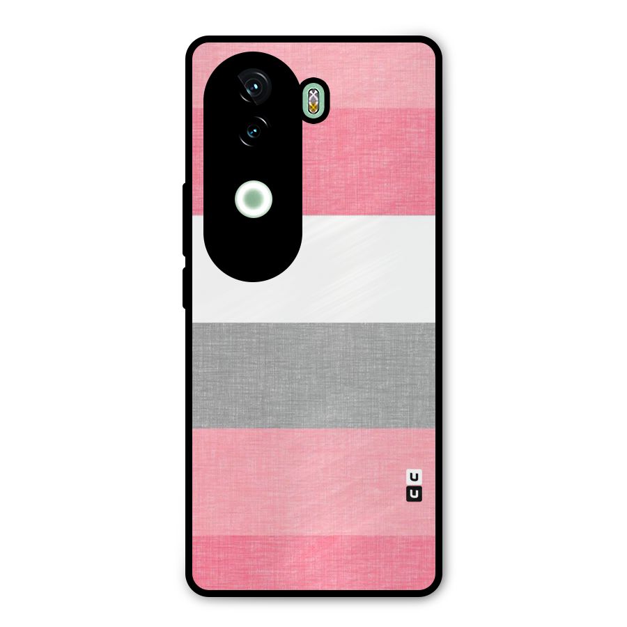 Shades Pink Stripes Metal Back Case for Vivo V40e