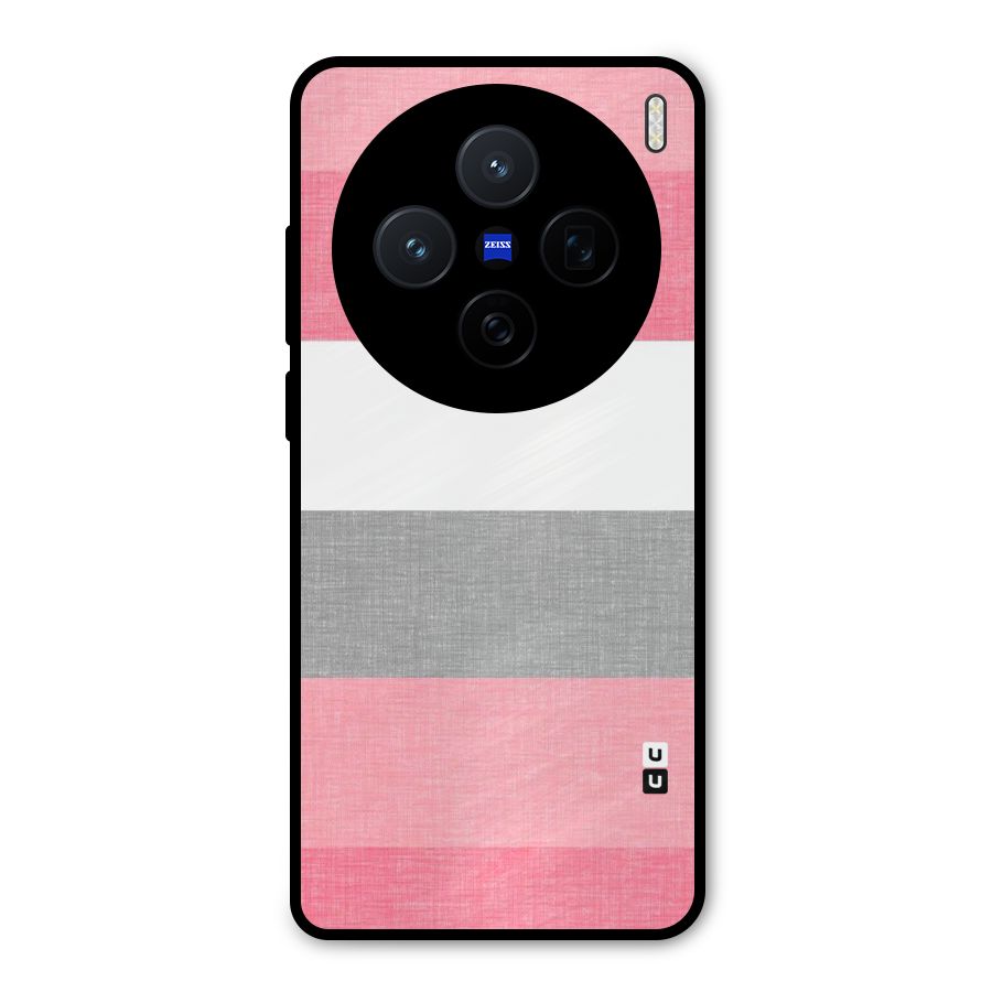 Shades Pink Stripes Metal Back Case for Vivo X200